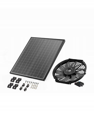 VEVOR PROFESSIONAL SOLAR FAN 340X70 MM 1300 CFM BLACK ROOF MOUNTED