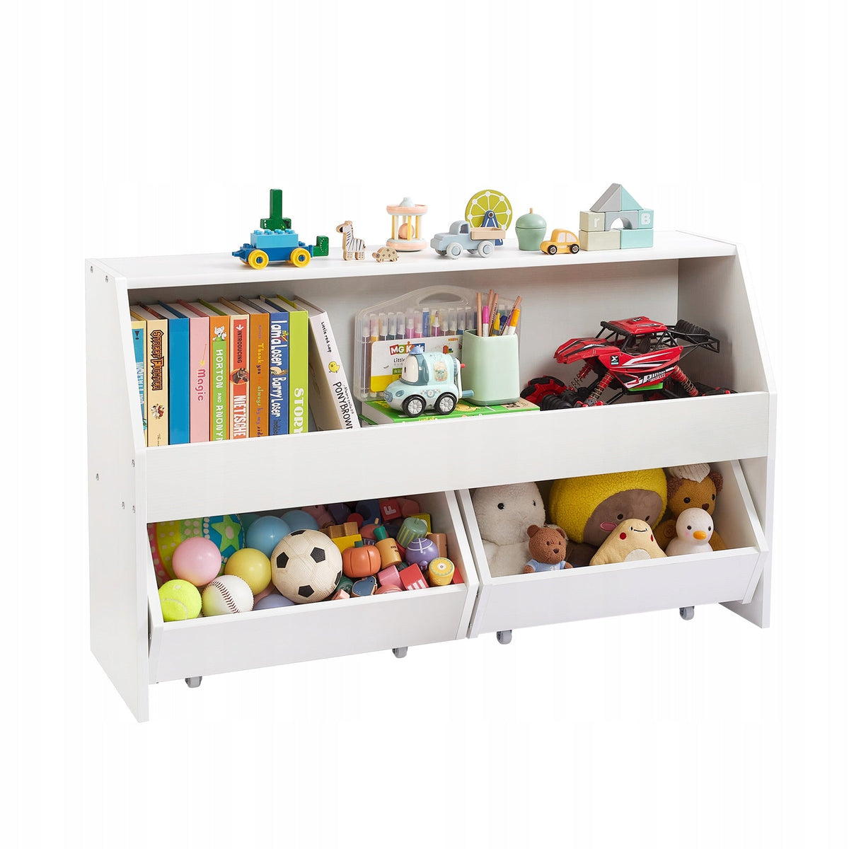 VEVOR CHILDREN'S WOODEN BOOKSHELF WITH STORAGE SPACE