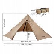VEVOR 2-PERSON TIPI TENT PORTABLE WINTER WATERPROOF WITH CONNECTOR