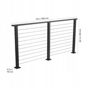 PROFESSIONAL COMPLETE VEVOR BALUSTRADE KIT 198 CM MATTE BLACK STEEL