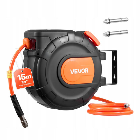 VEVOR 15M 9.5MM PVC 20 BAR AUTOMATIC COMPRESSED AIR HOSE REEL