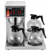VEVOR 12-CUP COMMERCIAL DRIP COFFEE MAKER WITH 3 GLASS