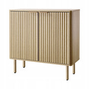 VEVOR KITCHEN CABINET WITH 2 SHELVES RIBBED MEDIEVAL SIDEBOARD