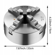 VEVOR 4-JAW LATHE CHUCK 200 MM SELF-CENTERING CAST IRON STRONG