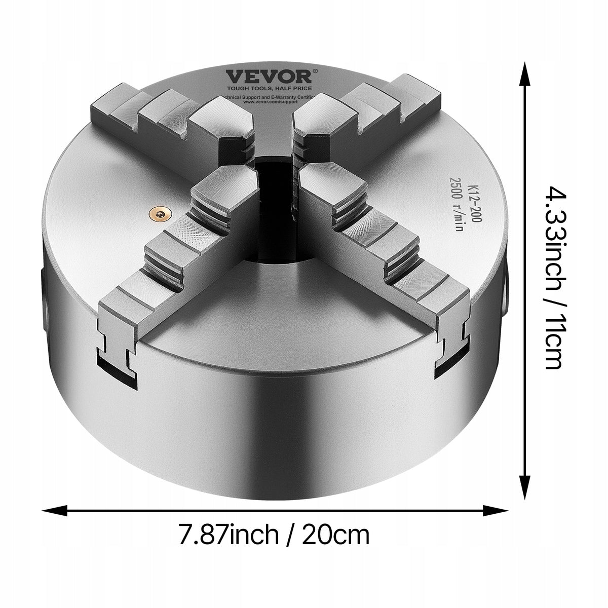 VEVOR 4-JAW LATHE CHUCK 200 MM SELF-CENTERING CAST IRON STRONG