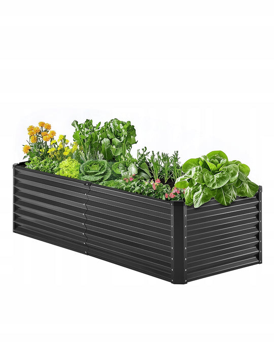 VEVOR 180X90X60 CM METAL RAISED GARDEN BED GALVANIZED SOLID PLANTER