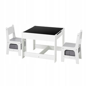 VEVOR CHILDREN'S TABLE WITH 2 CHAIRS AND FABRIC STORAGE BIN STURDY
