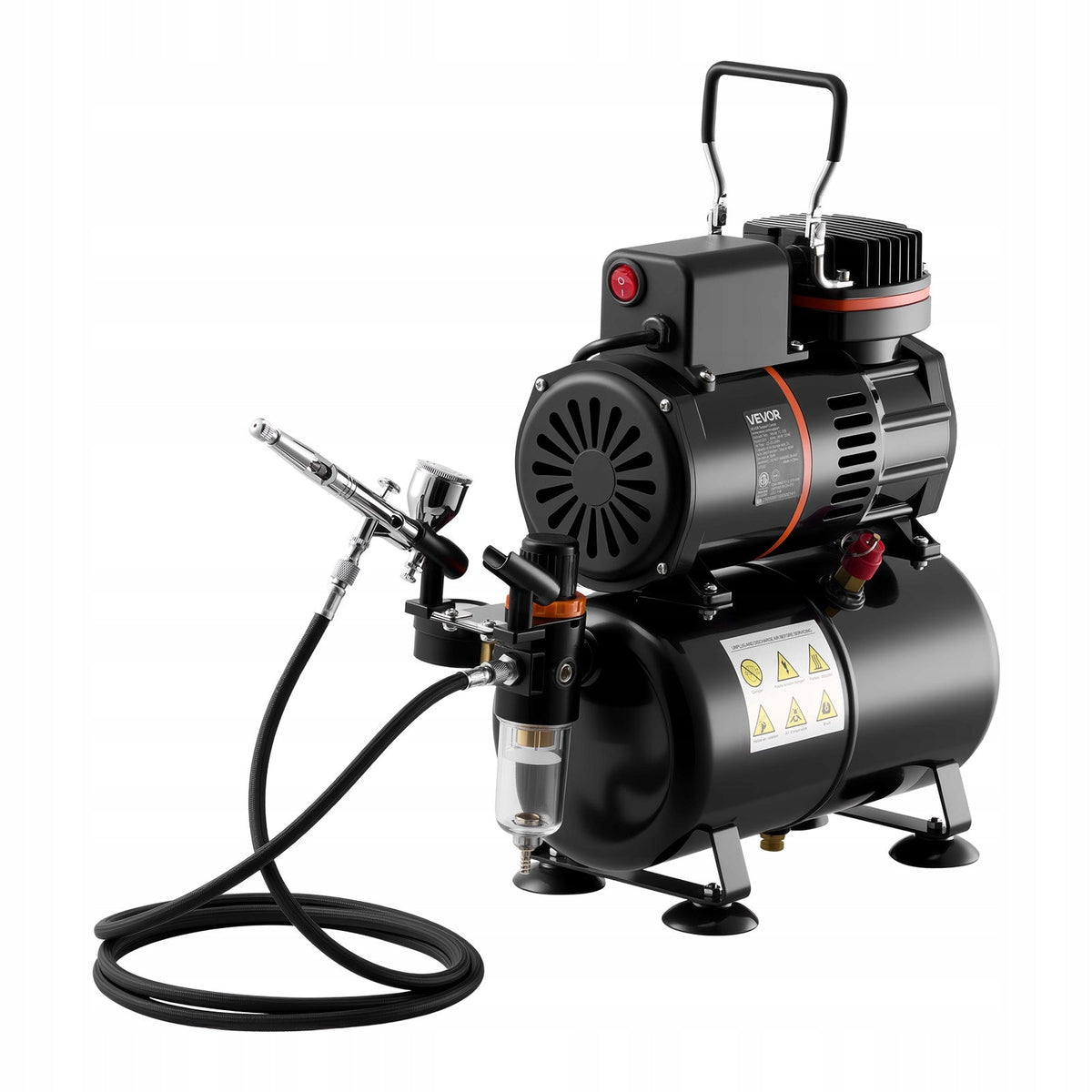 VEVOR 1/6 HP AIRBRUSH KIT WITH AIR COMPRESSOR AND 24 ACRYLIC PAINTS