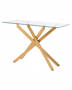 VEVOR GLASS CONSOLE TABLE RECTANGULAR 114X46X76CM STRONG AND STABLE