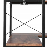 STURDY VEVOR 6-TIER CORNER SHELF WITH DOORS, METAL AND MDF, 180 CM
