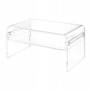 VEVOR TWO-TIER ACRYLIC COFFEE TABLE CLEAR STURDY 80X50X38CM