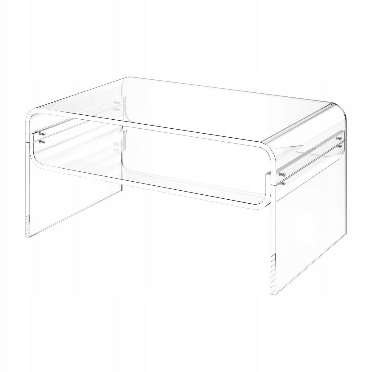 VEVOR TWO-TIER ACRYLIC COFFEE TABLE CLEAR STURDY 80X50X38CM