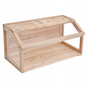 VEVOR WOODEN HAMSTER CAGE WITH NEST AND 270-DEGREE VIEW NATURAL