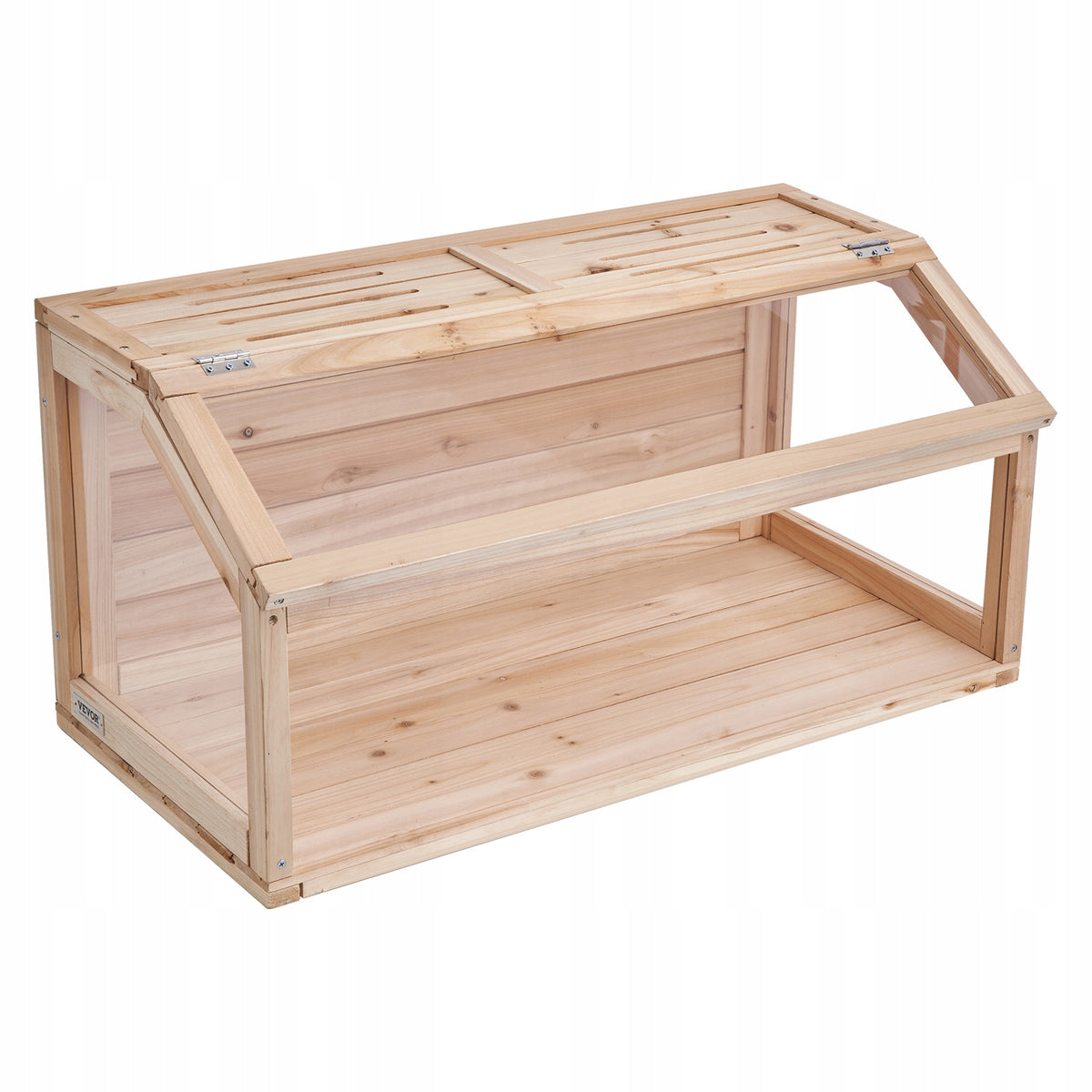 VEVOR WOODEN HAMSTER CAGE WITH NEST AND 270-DEGREE VIEW NATURAL