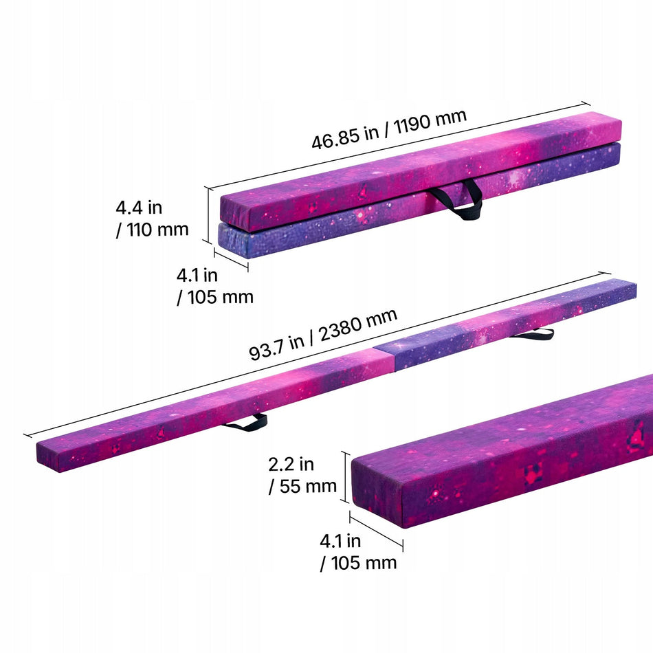 VEVOR FOLDABLE GYMNASTICS BALANCE BEAM 2.38M FOR CHILDREN STRONG STABLE