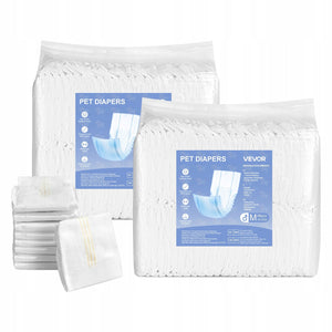 VEVOR DISPOSABLE DOG DIAPERS M 18-25 INCHES 96 COUNT SUPER ABSORBENT