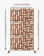 VEVOR METAL SCREEN 3-PANEL 120X50.8X193 CM BROWN SCREEN