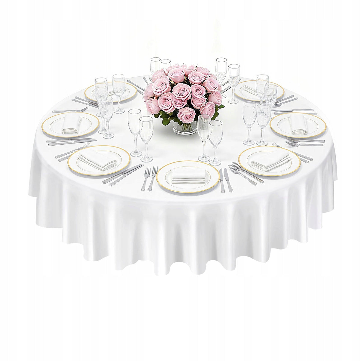 VEVOR 10 PACK ROUND TABLECLOTHS 2286 MM POLYESTER WRINKLE-FREE PREMIUM