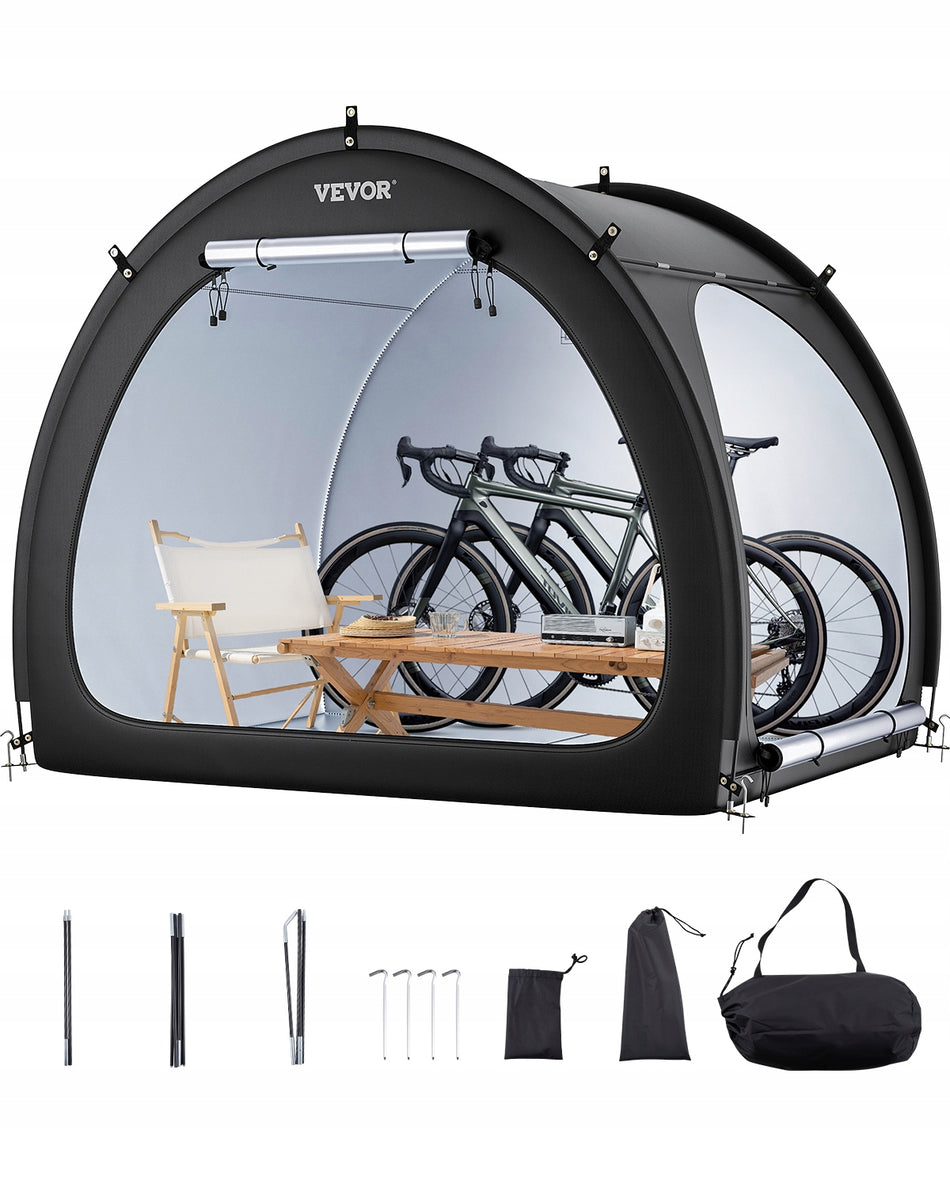VEVOR BIKE TENT FOR 4-5 BIKES, SPACIOUS, WATERPROOF WITH VENTILATION