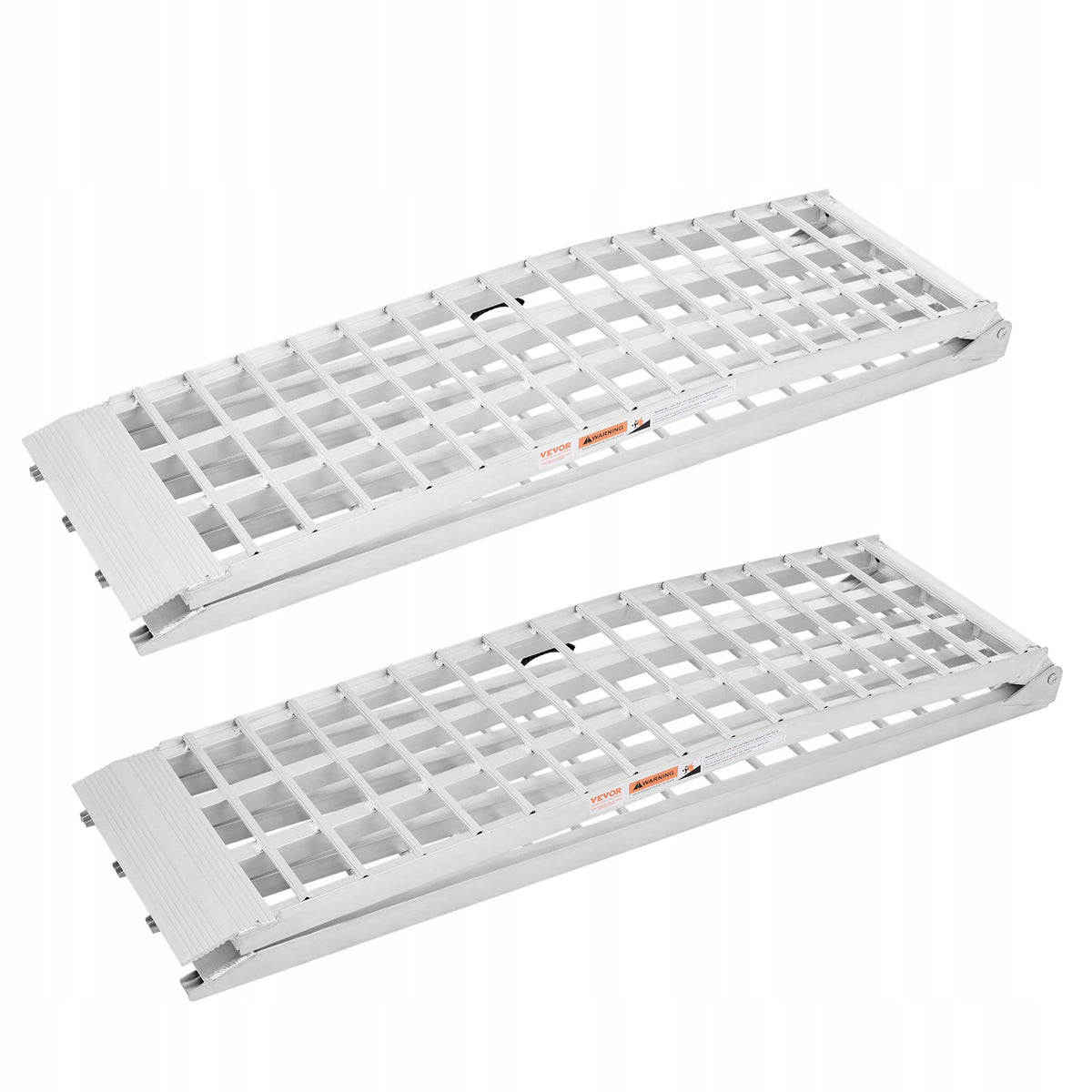 VEVOR 2-PIECE ALUMINUM RAMP, HEAVY DUTY 907 KG LOAD CAPACITY, FOLDABLE WITH STRAPS