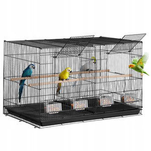 VEVOR 30X18X18 CM SOLID METAL BIRD CAGE WITH DIVIDER