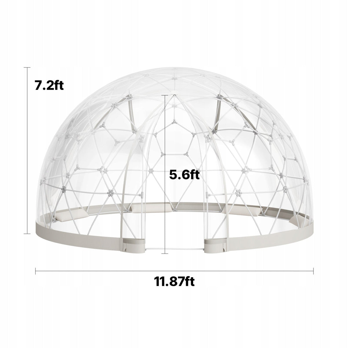 VEVOR DOME GARDEN TENT 3.6X2.2M TRANSPARENT FOR 4-7 PEOPLE PREMIUM