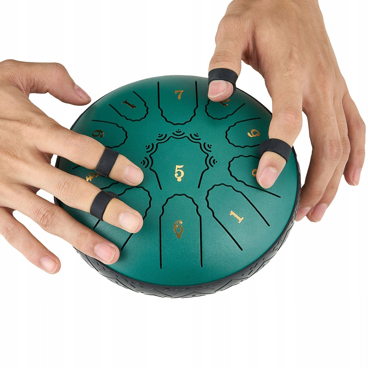 VEVOR 165mm 11-Note Steel Tongue Drum Rain Drum Strong Green