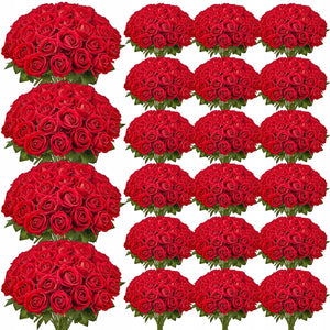 VEVOR DURABLE ARTIFICIAL ROSE FLOWERS 500 PCS RED REALISTIC