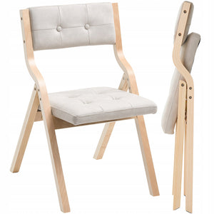 VEVOR FOLDING GARDEN CHAIR WITH CUSHION WOODEN FRAME SET OF 4