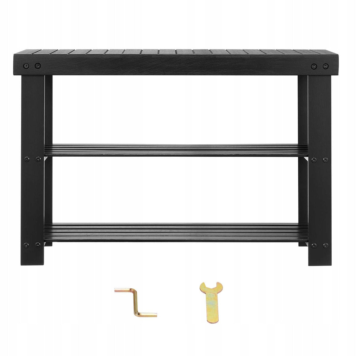 PROFESSIONAL VEVOR BAMBOO SHOE BENCH 2 TIERS 703X288X451 MM BLACK