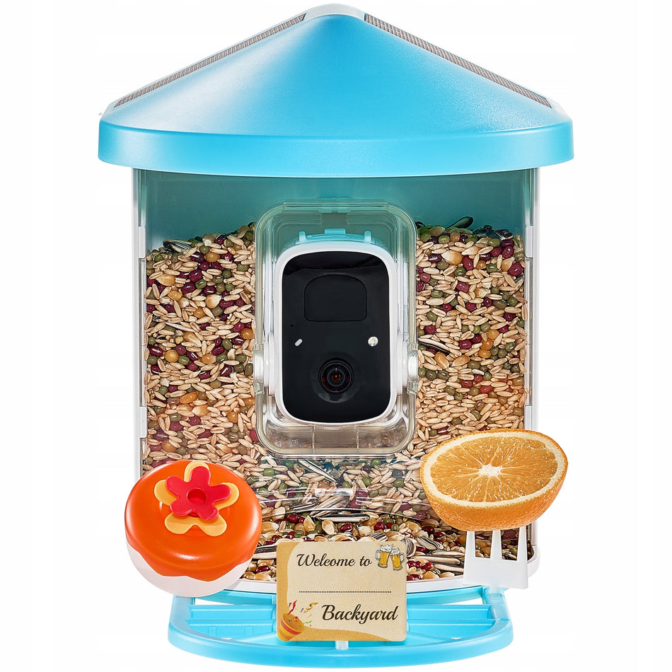VEVOR SMART BIRD FEEDER WITH 2K HD CAMERA AI RECOGNITION