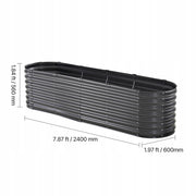 VEVOR 240X60X56 CM GALVANIZED METAL RAISED GARDEN BED PLANTER