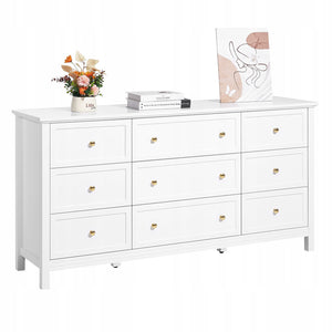 SOLID VEVOR 9-DRAWER DRESSER WOODEN WHITE LARGE CAPACITY PREMIUM