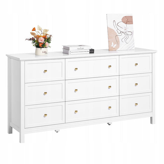 SOLID VEVOR 9-DRAWER DRESSER WOODEN WHITE LARGE CAPACITY PREMIUM
