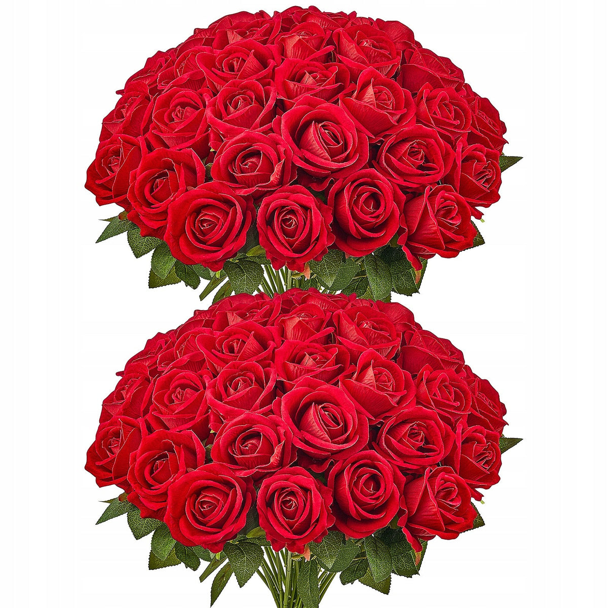 VEVOR ARTIFICIAL FLOWERS ROSES 60 PCS RED FLEXIBLE STEMS PREMIUM