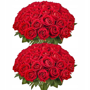 VEVOR ARTIFICIAL FLOWERS ROSES 60 PCS RED FLEXIBLE STEMS PREMIUM