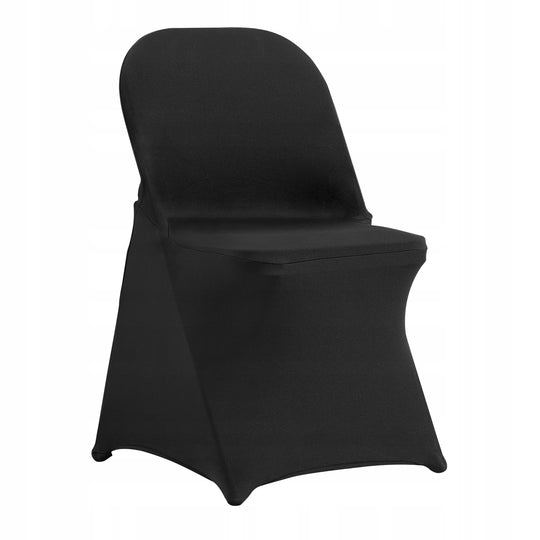VEVOR 50 PCS FOLDING CHAIR COVERS ELASTIC SPANDEX BLACK