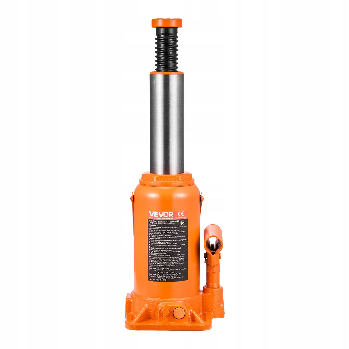 VEVOR 20T Hydraulic Bottle Jack Heavy Duty Lifting Range