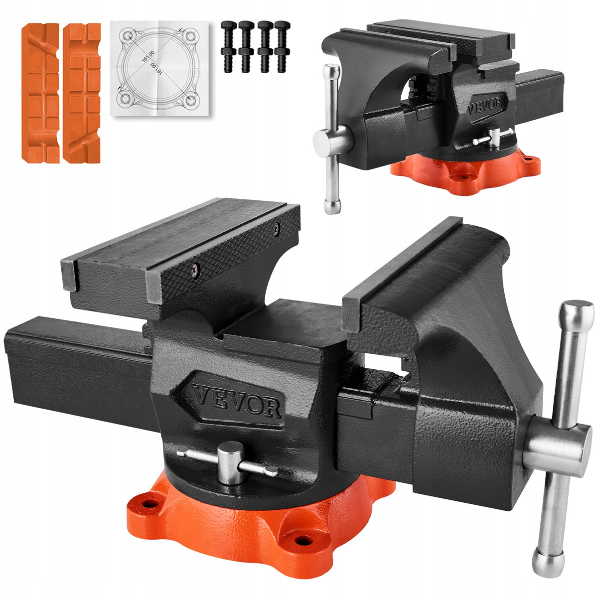 VEVOR BENCH VISE 203MM JAWS 360 ROTATING BASE HEAVY DUTY