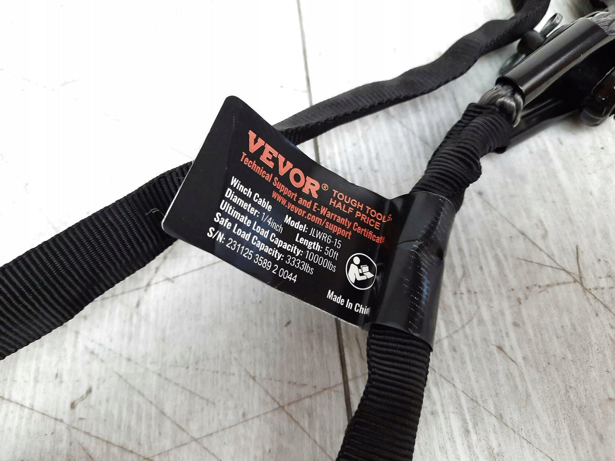 VEVOR 6.4MM X 15.2M PLASTIC ROPE, HEAVY DUTY SYNTHETIC WINCH ROPE