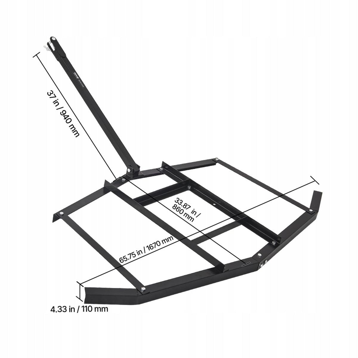 VEVOR 167.6 CM TOWABLE PASTURE HARROW, Q235 STEEL, STRONG, SOLID