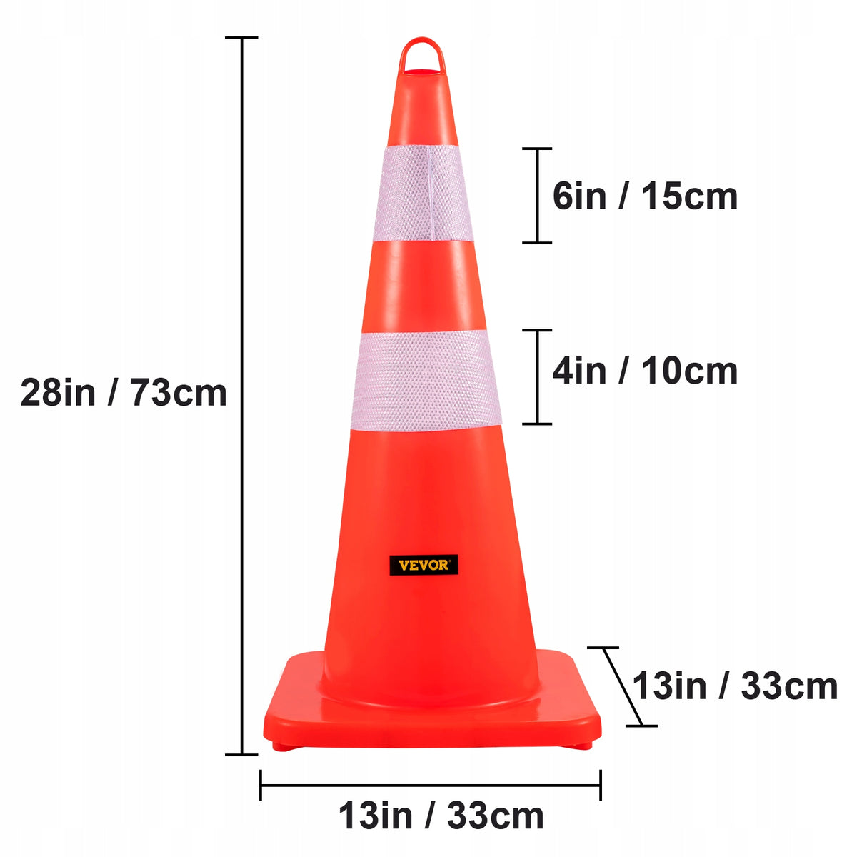 VEVOR 2-Piece Safety Cone 28 Inch PVC Traffic Cone