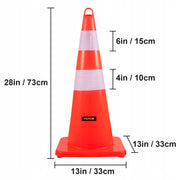 VEVOR 2-Piece Safety Cone 28 Inch PVC Traffic Cone