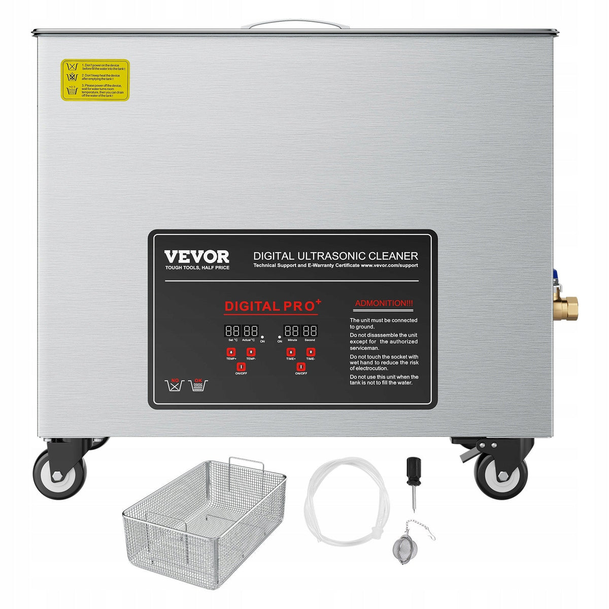 VEVOR 50L PROFESSIONAL ULTRASONIC CLEANER 840W WITH BASKET AND WHEELS