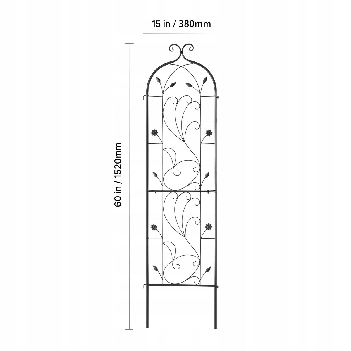 VEVOR 38X152 CM SOLID METAL TRELLIS FOR CLIMBING PLANTS BLACK PREMIUM