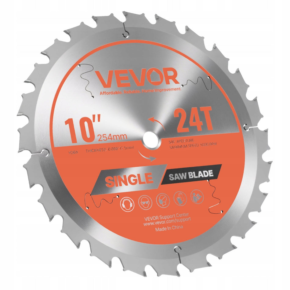 CIRCULAR SAW BLADE VEVOR 254 MM 24 TEETH THICKNESS 2.5 MM STRONG AND PRECISE