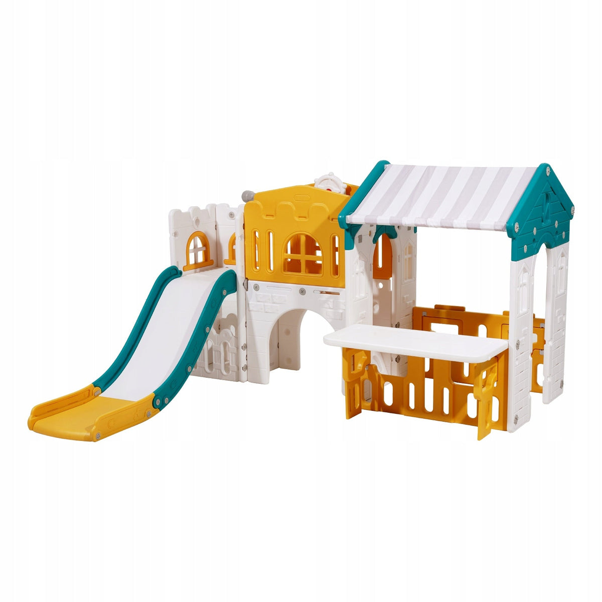 VEVOR GARDEN PLAYHOUSE FOR CHILDREN WITH SLIDE AND BASKETBALL HOOP HDPE