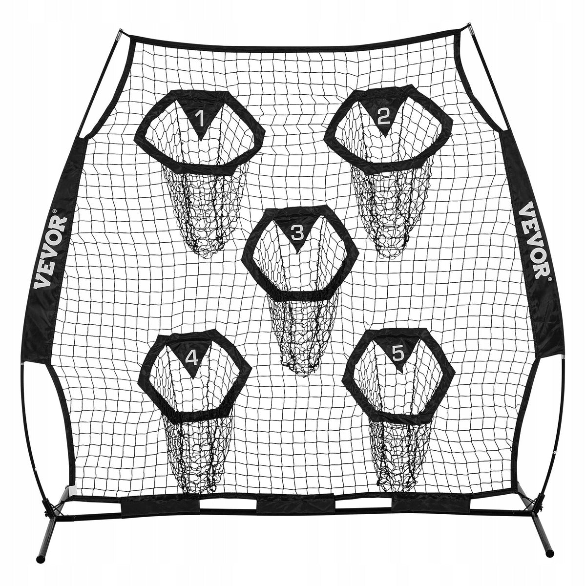 VEVOR FOOTBALL COACH THROWING NET 208X91X189 CM 5 POCKETS