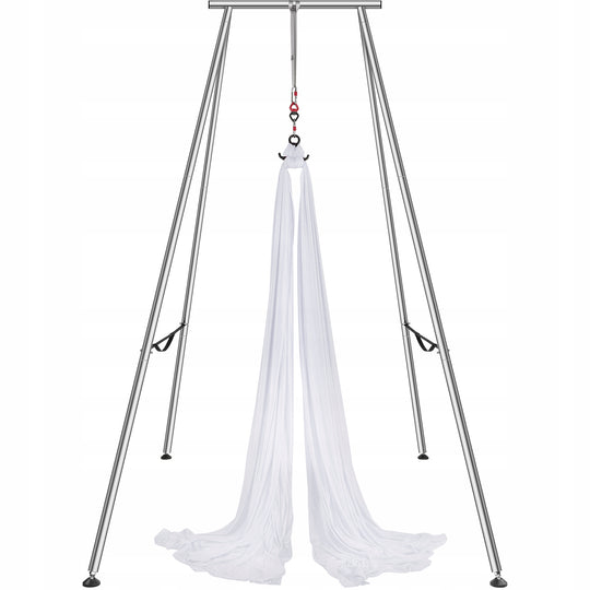 PROFESSIONAL VEVOR AERIAL YOGA HAMMOCK WITH FRAME 6 X 2.6 M WHITE