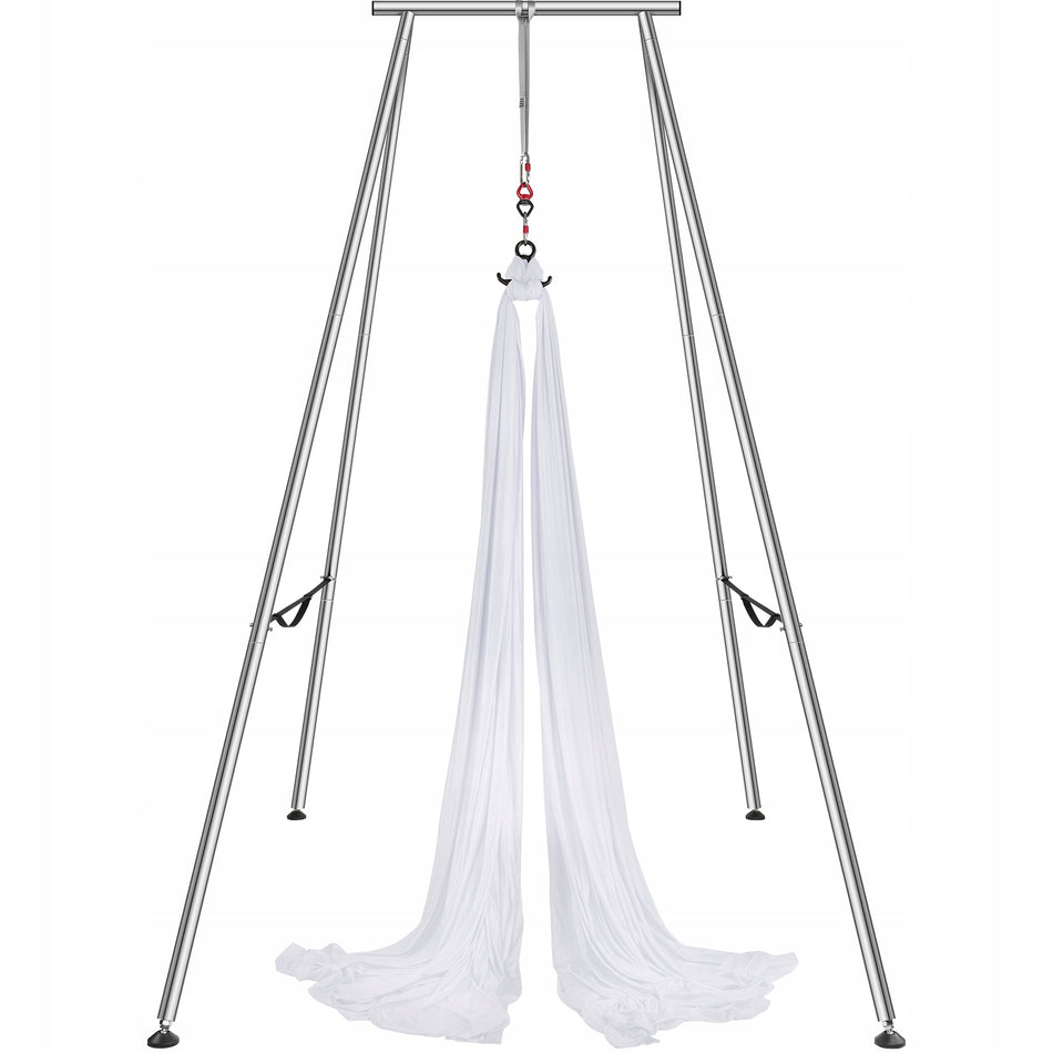 PROFESSIONAL VEVOR AERIAL YOGA HAMMOCK WITH FRAME 6 X 2.6 M WHITE